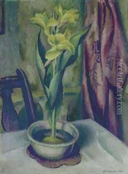 Yellow Calla Lily Oil Painting - Edward Middleton Manigault