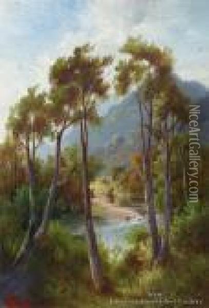 Wanganui River Oil Painting - Henry William Kirkwood