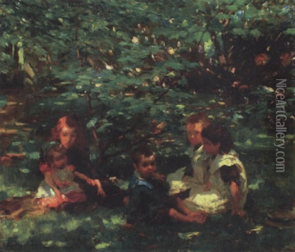 In The Garden, Castlewood Avenue Oil Painting - Walter Frederick Osborne
