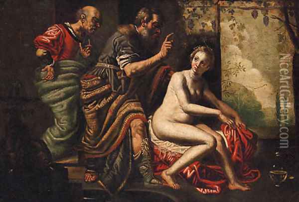 Susannah and the Elders Oil Painting - David The Elder Teniers