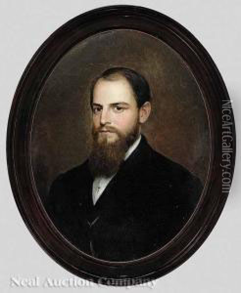 Portrait Of Georgeleonard White , Founder Of The Fisk Jubilee Singers Oil Painting - William R. Wheeler