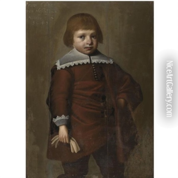 Portrait Of Frans Cuyper Van Holthuysen, Three-quarter Length, Holding A Pair Of Gloves Oil Painting - Benjamin Gerritsz Cuyp