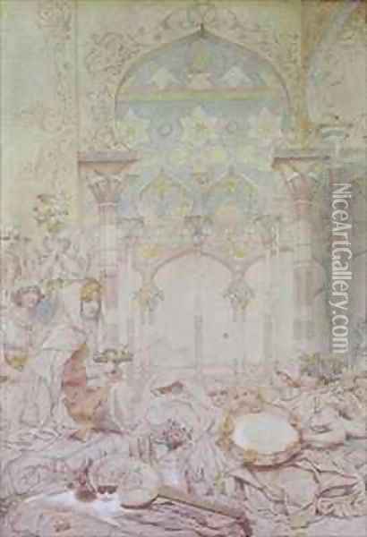 Fantasy in a Egyptian Harem Oil Painting - Richard Dadd
