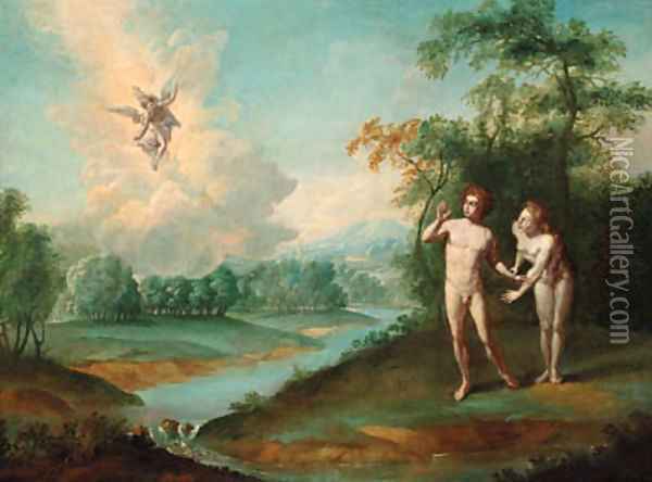 The Expulsion of Adam and Eve from the Garden of Eden Oil Painting - Flemish School