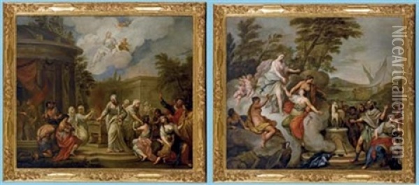 Sacrificio D'ifigenia - Ifigenia In Aulide (+ Ifigenia In Tauride; 2 Works) Oil Painting - Alessandro Marchesini