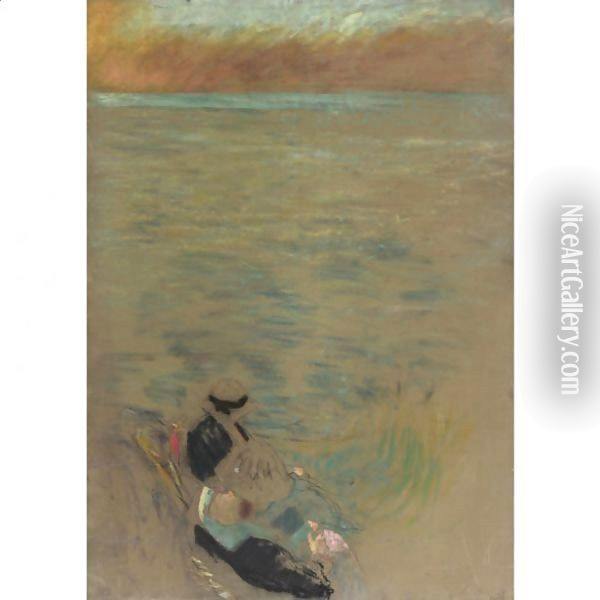 Femmes Au Bord De La Mer Oil Painting - Jean-Edouard Vuillard