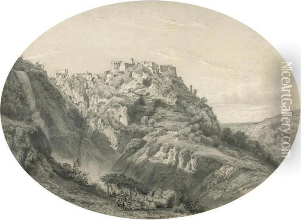 Tivoli, Ca. 1852. Oil Painting - Jean-Marc Dunant-Vallier