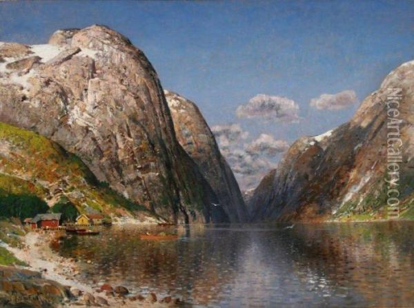 Fjord Oil Painting - Karl Kaufmann