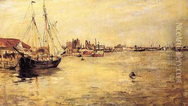 New York Harbor2 Oil Painting - John Henry Twachtman