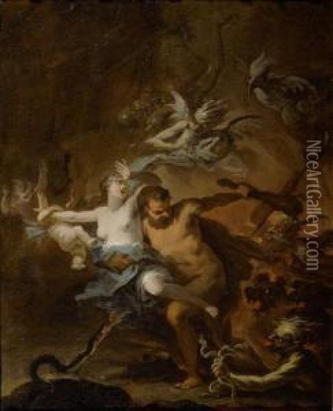 Hercules Saves Alcestis From The Underworld Oil Painting - Ottaviano Dandini