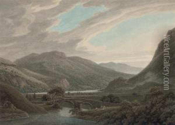 View Of Ullswater With Place Fell Oil Painting - Thomas Sunderland
