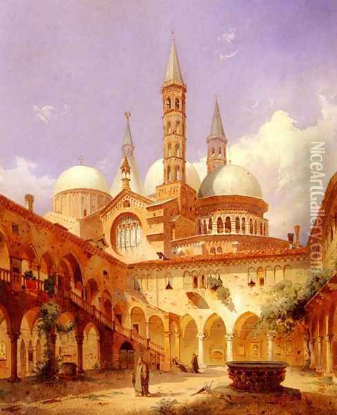 A Street Scene Before A Mosque Oil Painting - Louis Frey