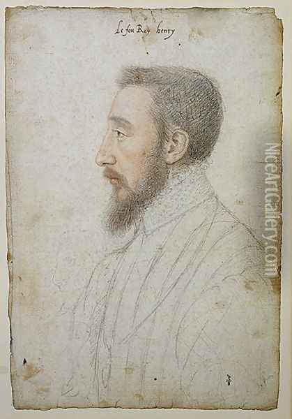 Henri II (1519-59) c.1536 Oil Painting - (studio of) Clouet
