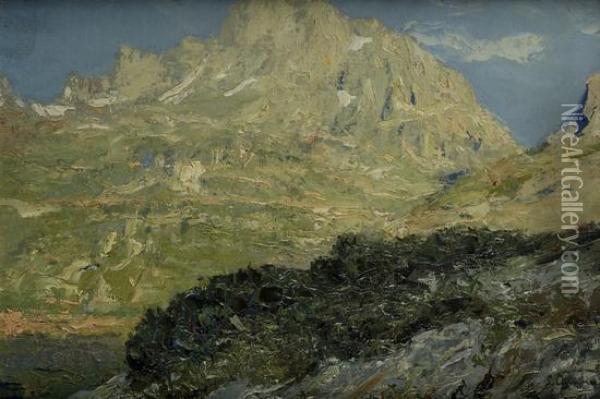 Paesaggio In Alta Montagna Oil Painting - Lidio Ajmone