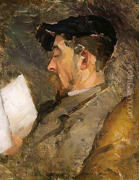 Self-Portrait (c. 1884-1887) Oil Painting - Theodore Robinson