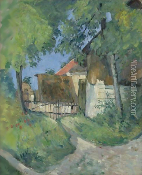 Entree De Ferme, Rue Remy, A Auvers-Sur-Oise Oil Painting - Paul Cezanne