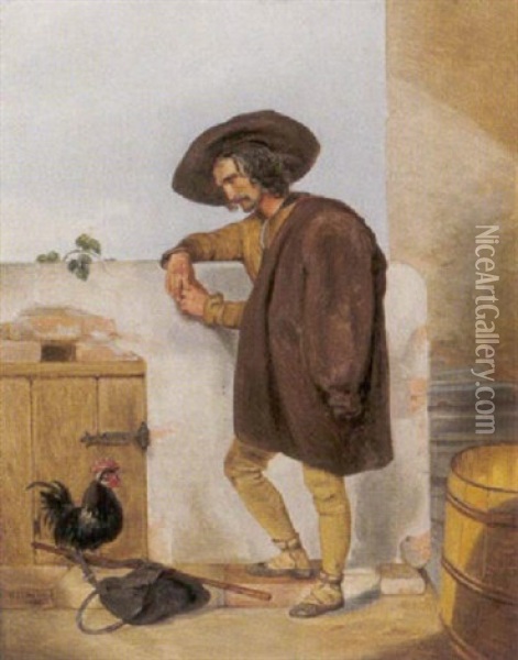 Rastender Wanderer Oil Painting - Gustav Dittenberger von Dittenberg