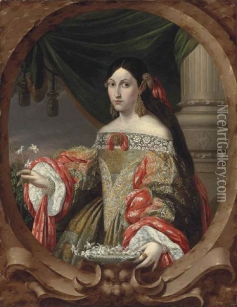 Portrait Of A Lady Oil Painting - Cornelis Schut III