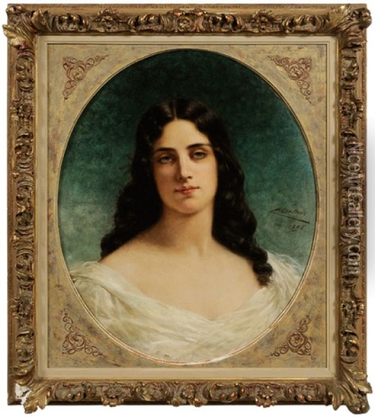 Portrait Of A Beauty Oil Painting - Theobald Chartran