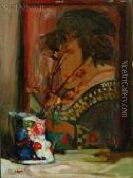 Lot Of Two: Still Life With Toby Jug And Oil Painting - Robert Henry Logan