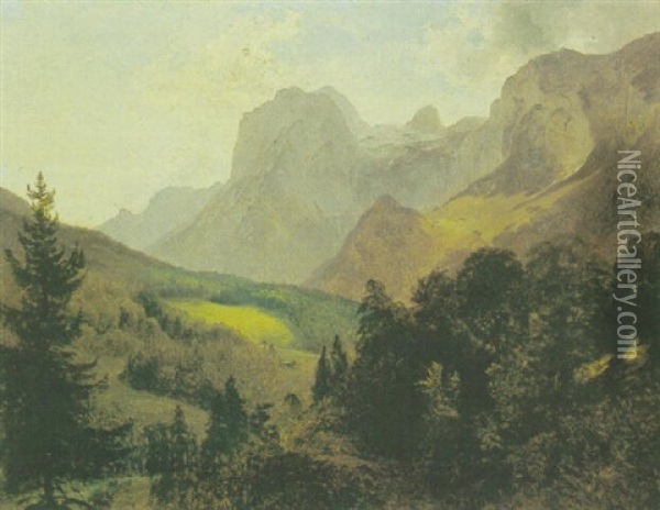 Ramsau (watzmanngebiet) Beim Hintersee Oil Painting - Friedrich Gauermann