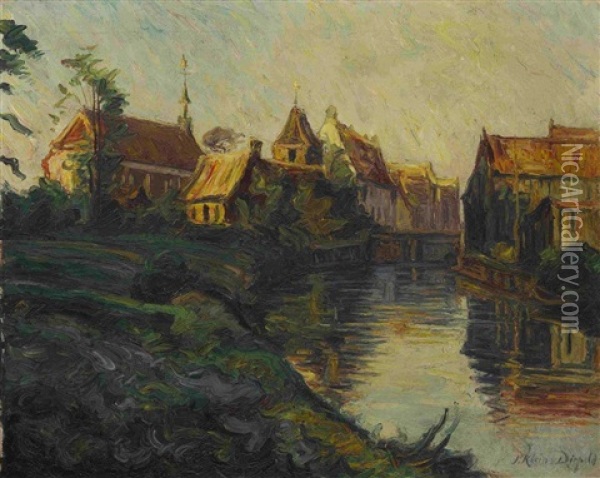 Dorf Am Kanal Oil Painting - Julian Klein Von Diepold
