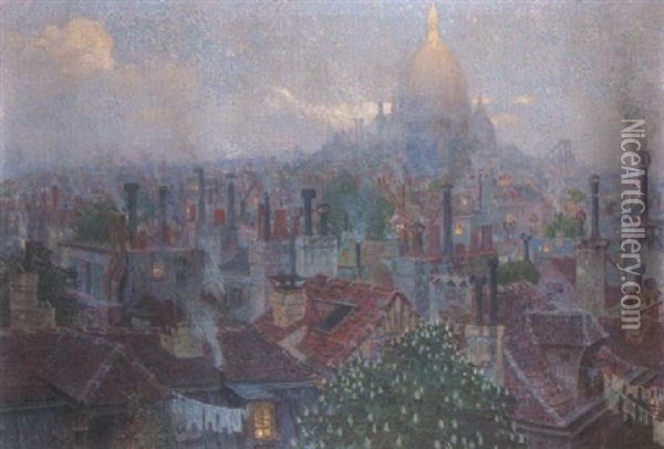 Blick Auf Sacre Coeur Von Montmartre Oil Painting - Rudolf Quittner