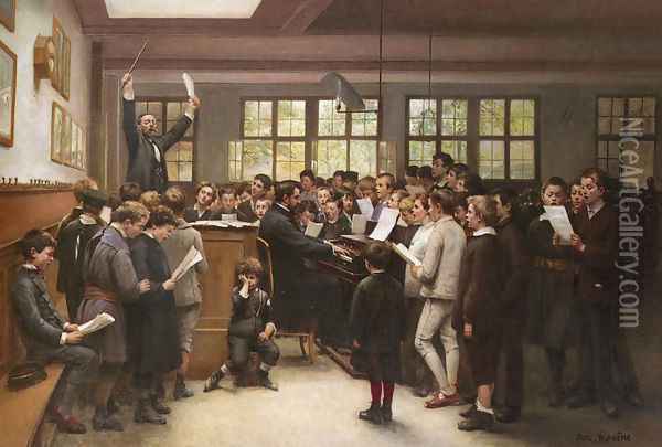 The Choir Lesson Oil Painting - Auguste Joseph Trupheme