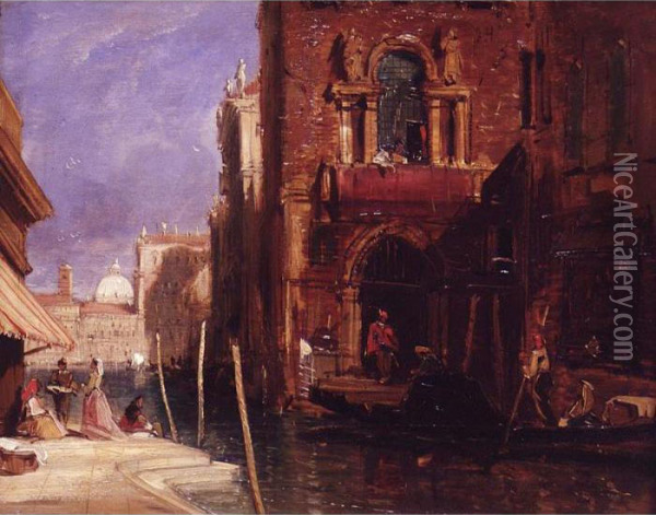 Looking Towards The Grand Canal, Venice, A Sketch Oil Painting - James Holland