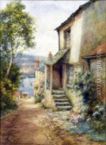 The Hill To The Bodinnick Ferry Oil Painting - Frederick Parr