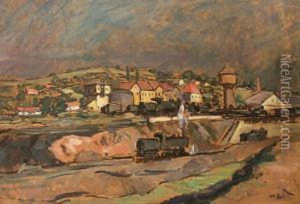 Varos Latkepe Gozossel Oil Painting - Erno Tibor
