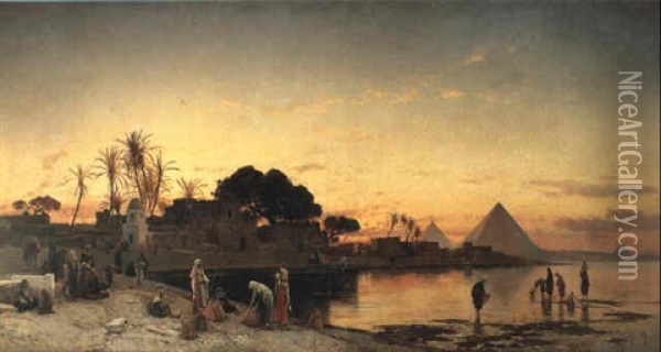 Sur Le Nil Oil Painting - Hermann David Salomon Corrodi