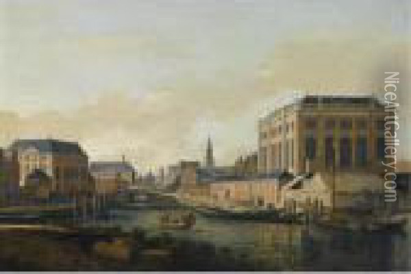 Amsterdam: A View Of The Portuguese And The Oil Painting - Gerrit Adriaensz Berckheyde