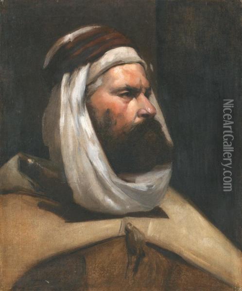 Portrait D'un Caid Algerien Oil Painting - Eugene-Alexis Girardet