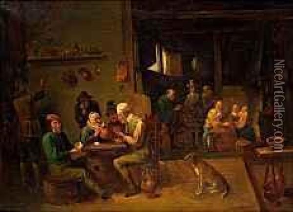 Wirtshausszene Oil Painting - David The Younger Teniers