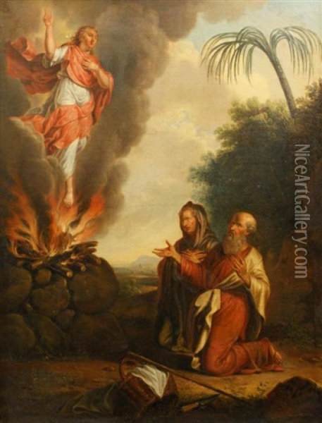 The Vision Of Abraham And Sarah Oil Painting - Johannes Zacharias Simon Prey