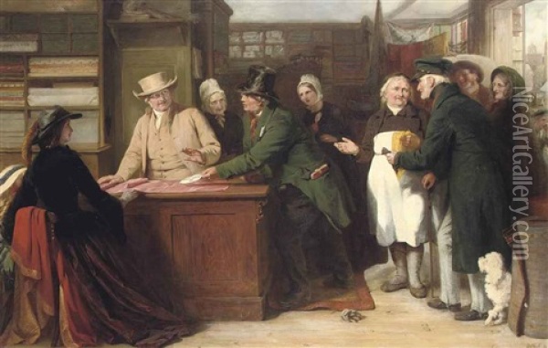 The Quaker And The Tax-gatherer Oil Painting - George Bernard O'Neill