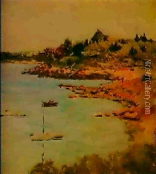 Harbor View Oil Painting - Willard Leroy Metcalf
