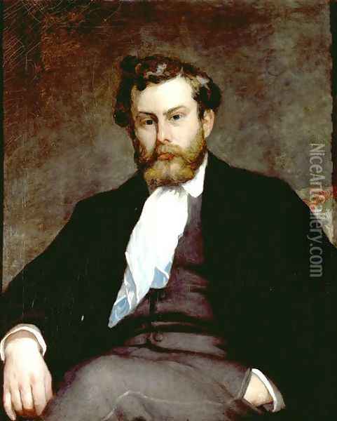 Portrait of Alfred Sisley Oil Painting - Pierre Auguste Renoir