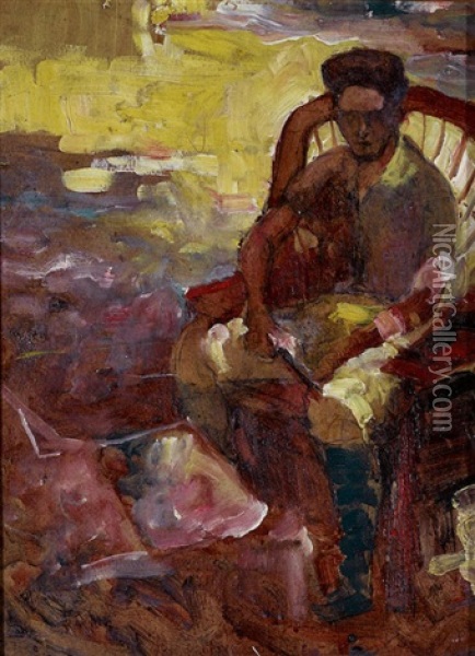 Portrait Of August Gay Oil Painting - Selden Connor Gile