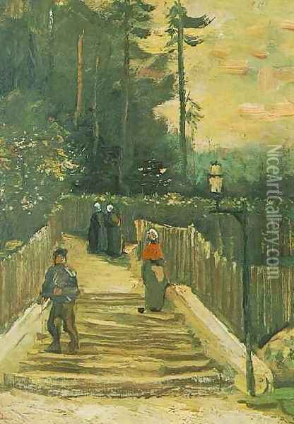Sloping Path In Montmartre Oil Painting - Vincent Van Gogh