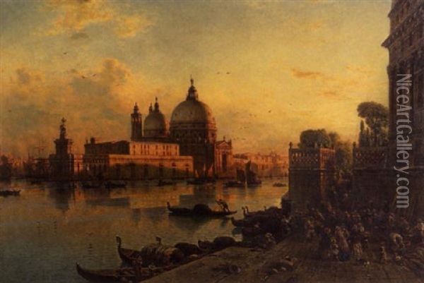 Venedig Oil Painting - Eduard Hildebrandt
