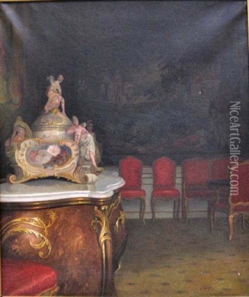 Interior Fra Amalienborg (christian Vii's Palae?) Oil Painting - Christian Tilemann-Petersen