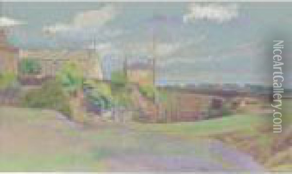 Near Chellow Dene, Bradford Oil Painting - William Rothenstein