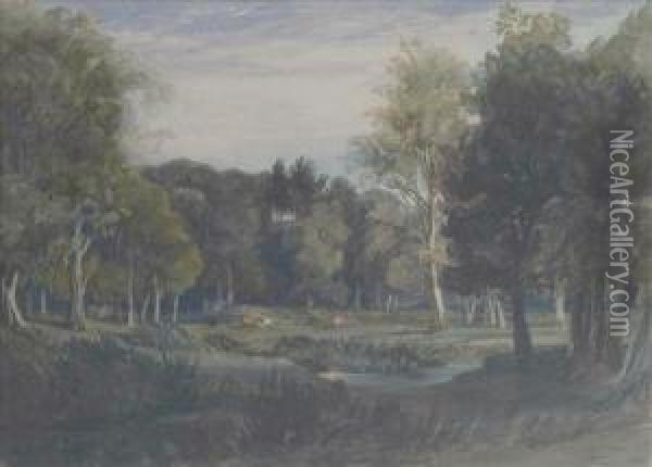 Gunton Park,norfolk Oil Painting - Miles Edmund Cotman