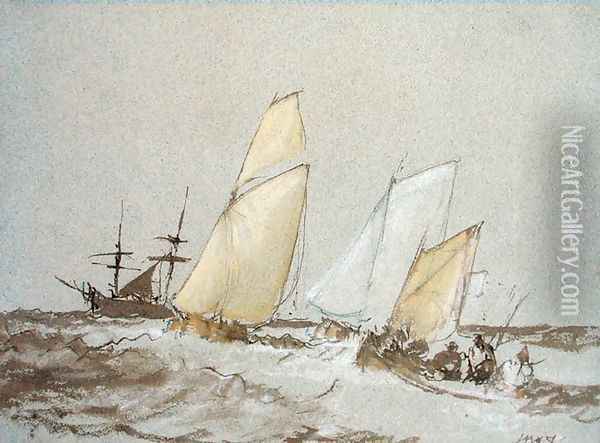 Shipping, c.1828-30 Oil Painting - Joseph Mallord William Turner