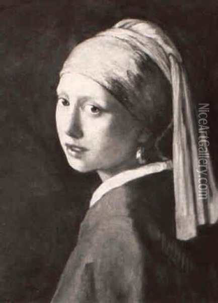 Lady With Turban Oil Painting - Johannes Vermeer