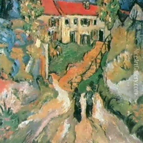 L'escalier A' Auvers Oil Painting - Vincent Van Gogh