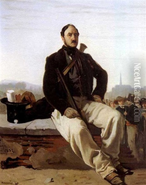 Portrait De Arsene-marie De Pignerolle Oil Painting - Charles Pignerolle