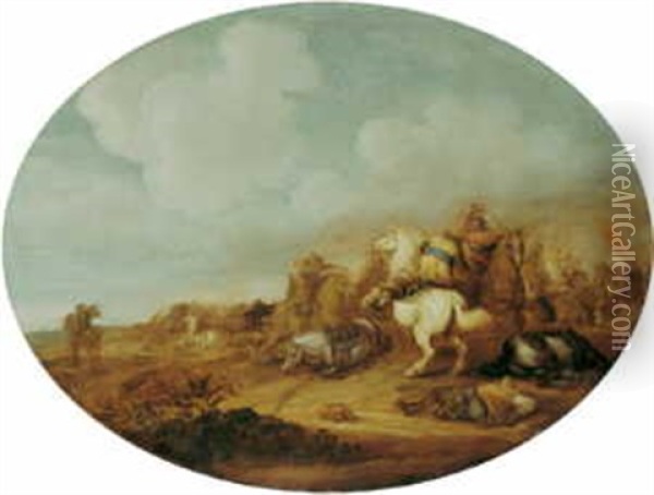 Reitertreffen Oil Painting - Jan de Martszen the Younger